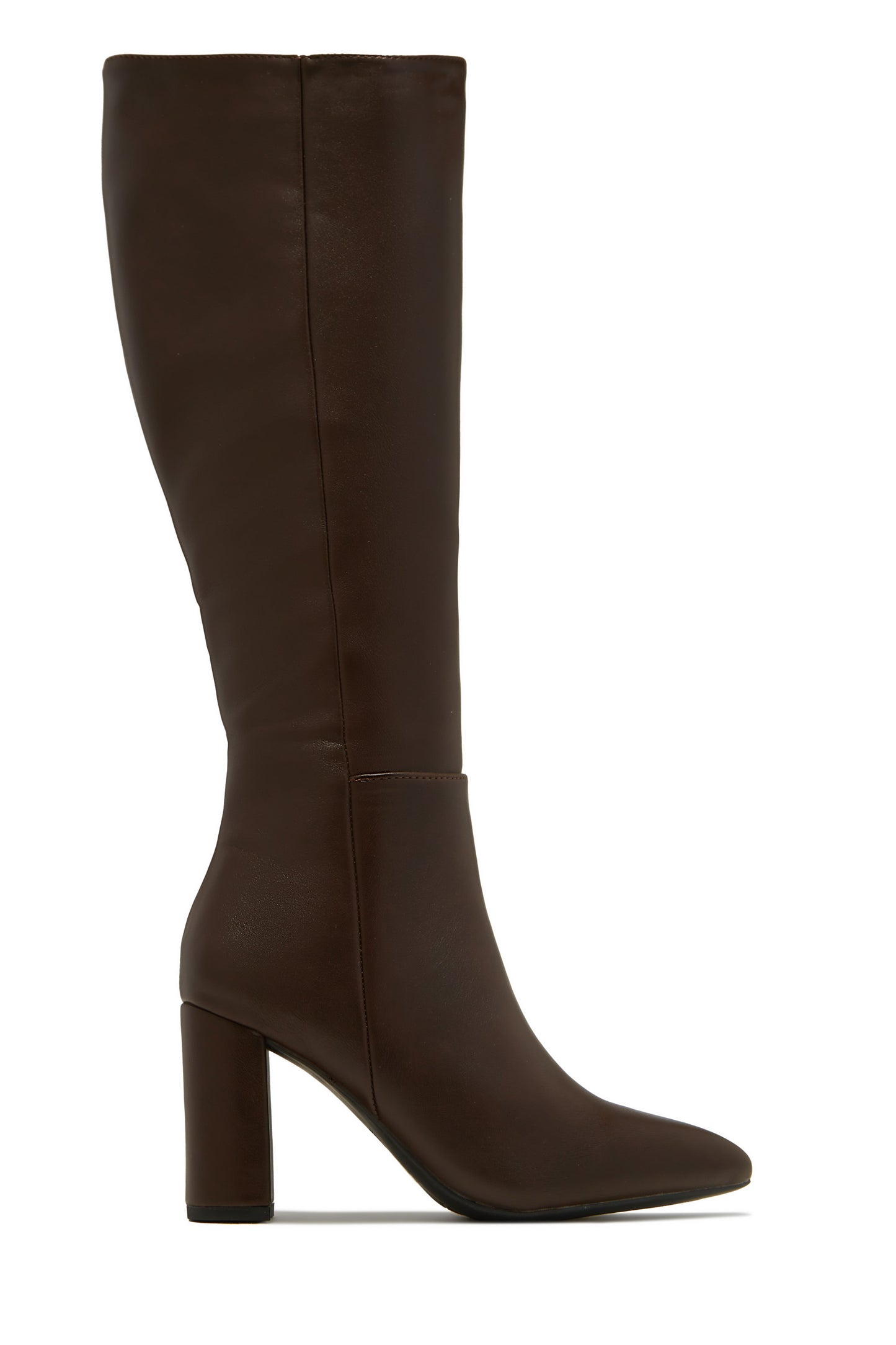 « Marron Cendré » — Bottes hautes à Talon Bloc, Marron
