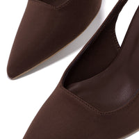 « Cariatide » — Escarpins Slingback, Moka