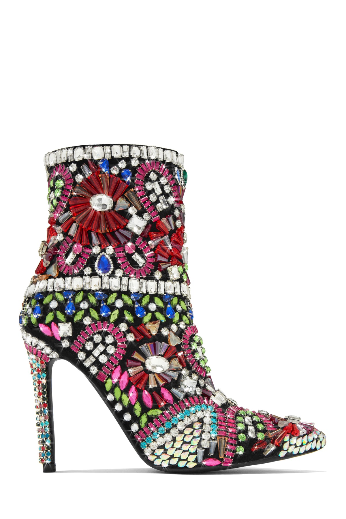 « Nuit Précieuse » — Bottines Entièrement Ornées, Multicolore