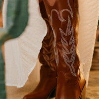 « Western Solaire » — Bottes Cow-boy, Beige Foncé
