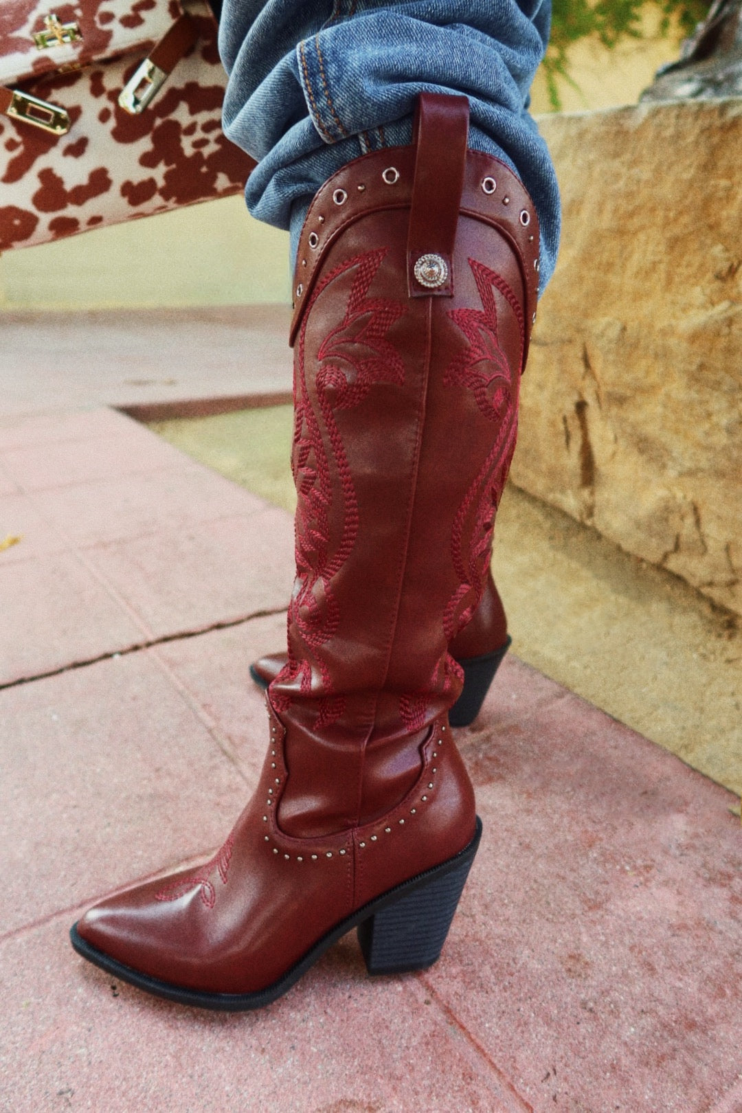 « Rodeo Grenat » — Bottes Cow-boy, Bordeaux
