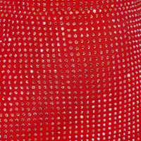 « Rubis » — Robe Mini Corset à Strass, Rouge Feu