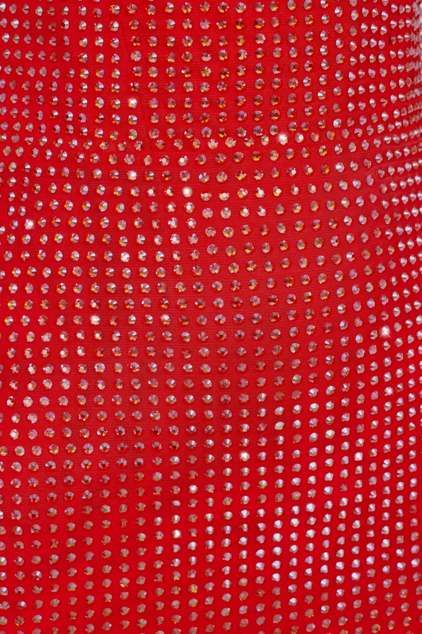 « Rubis » — Robe Mini Corset à Strass, Rouge Feu