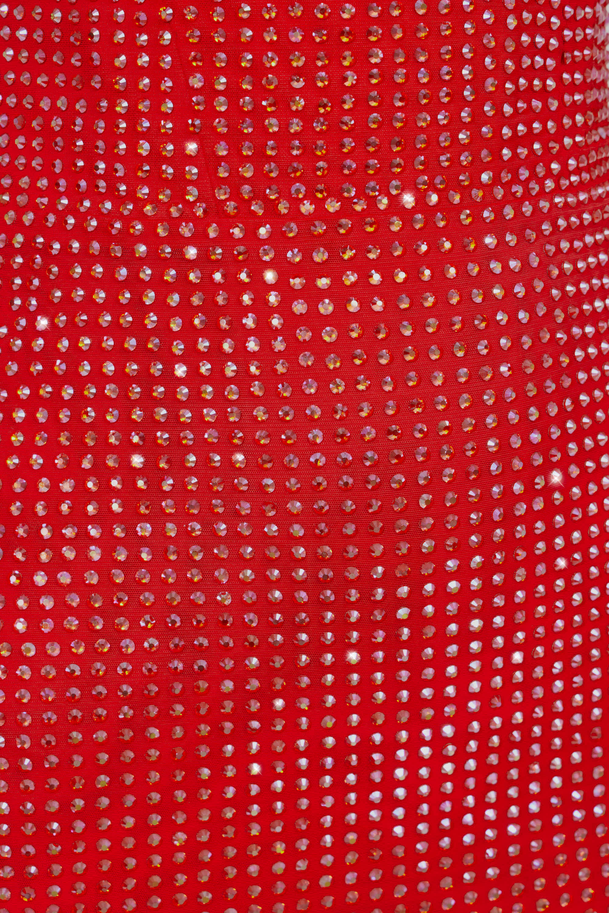« Rubis » — Robe Mini Corset à Strass, Rouge Feu
