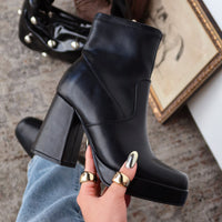 « Plateforme Nocturne » — Bottines à Talon Bloc, Noir