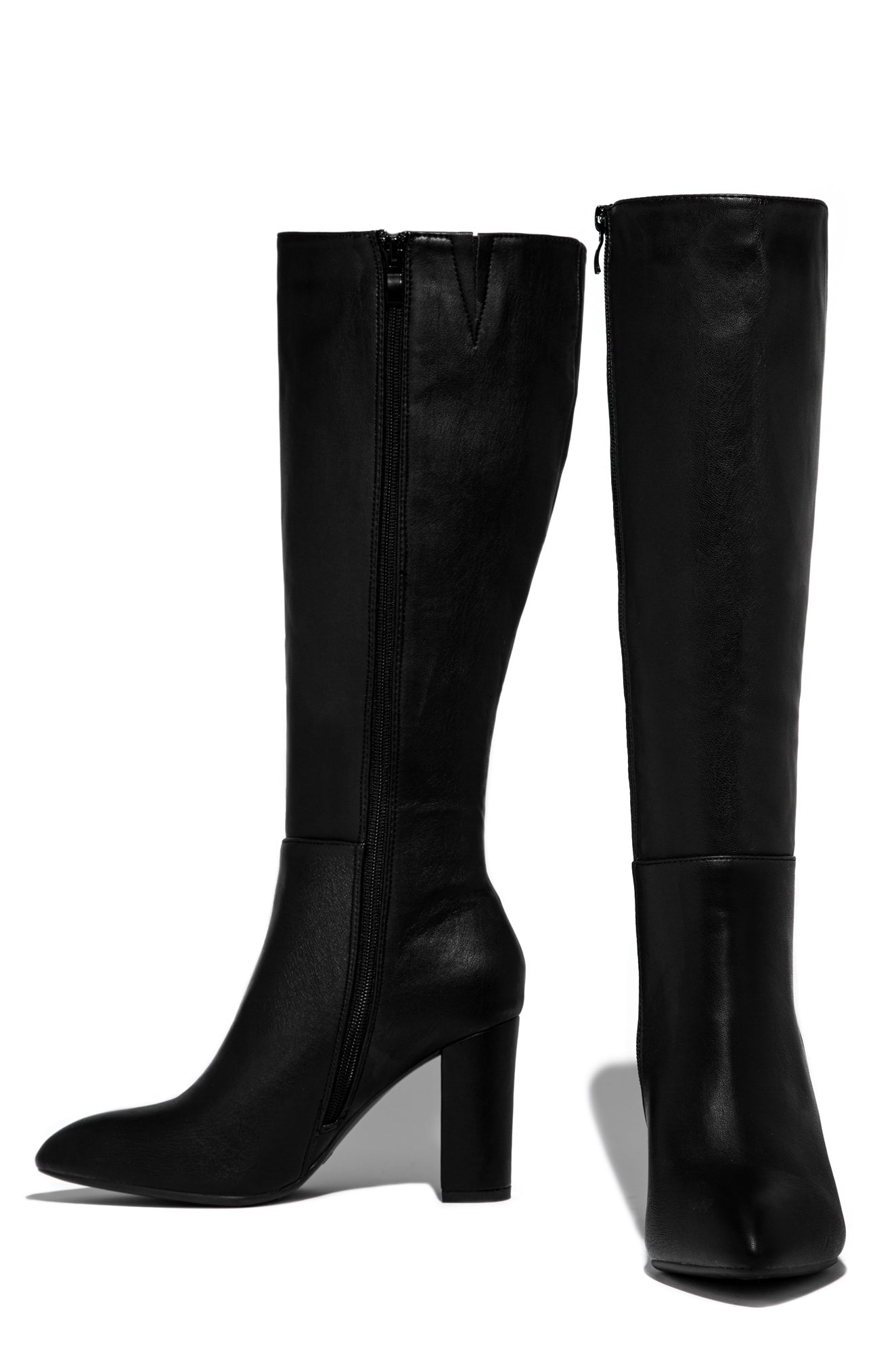 « Minuit » — Bottes hautes à Talon Bloc, Noir