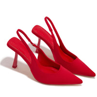 « Cariatide » — Escarpins Slingback, Rouge