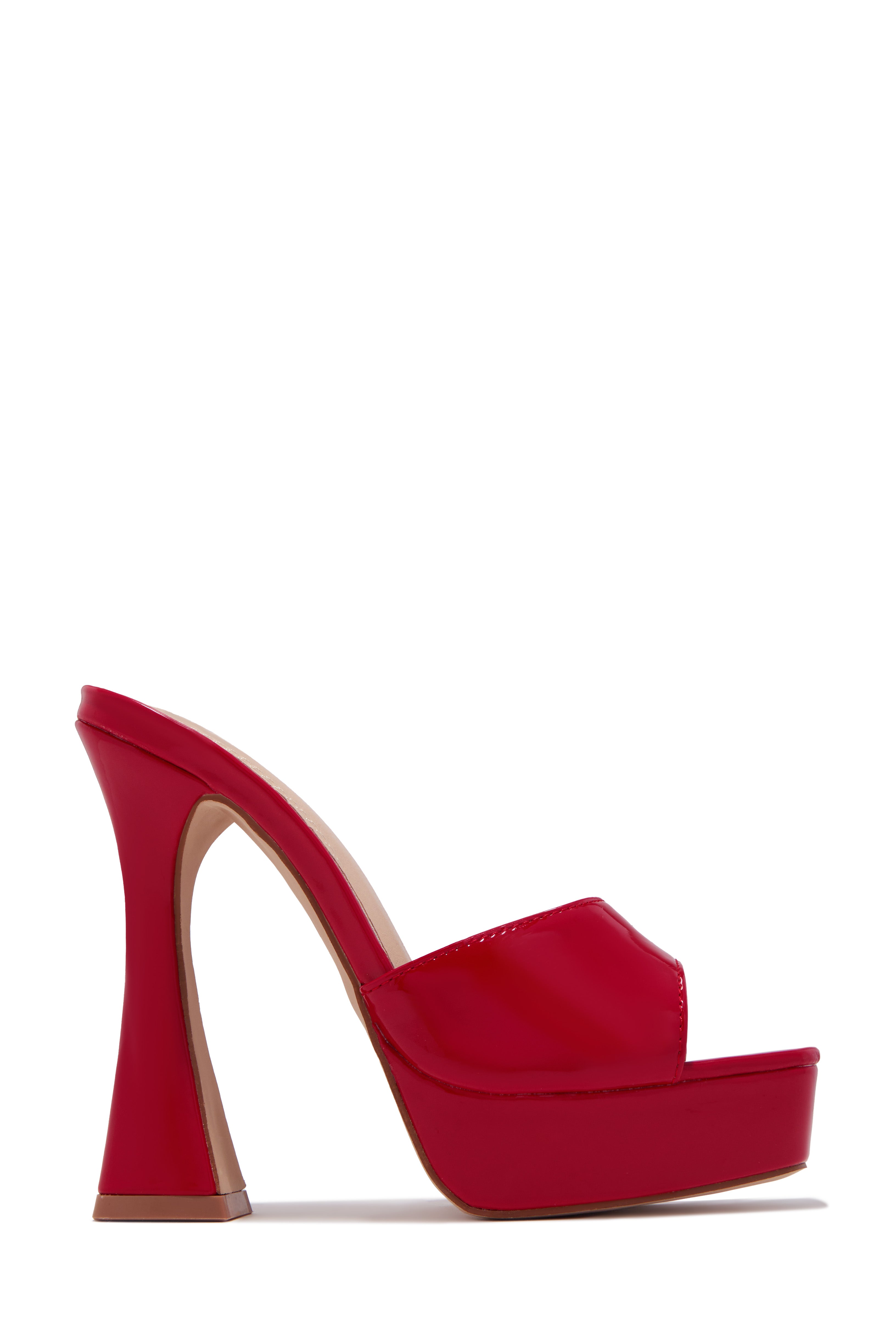 « Audace » — Mules Peep-Toe à Plateforme Chunky, Rouge