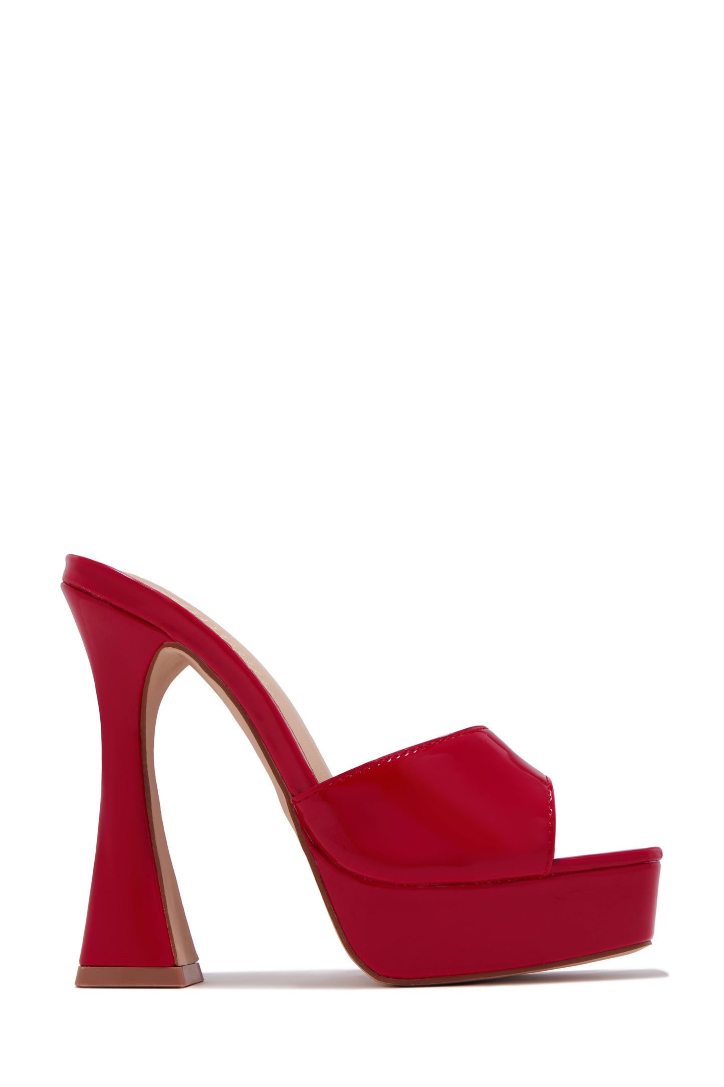 « Audace » — Mules Peep-Toe à Plateforme Chunky, Rouge