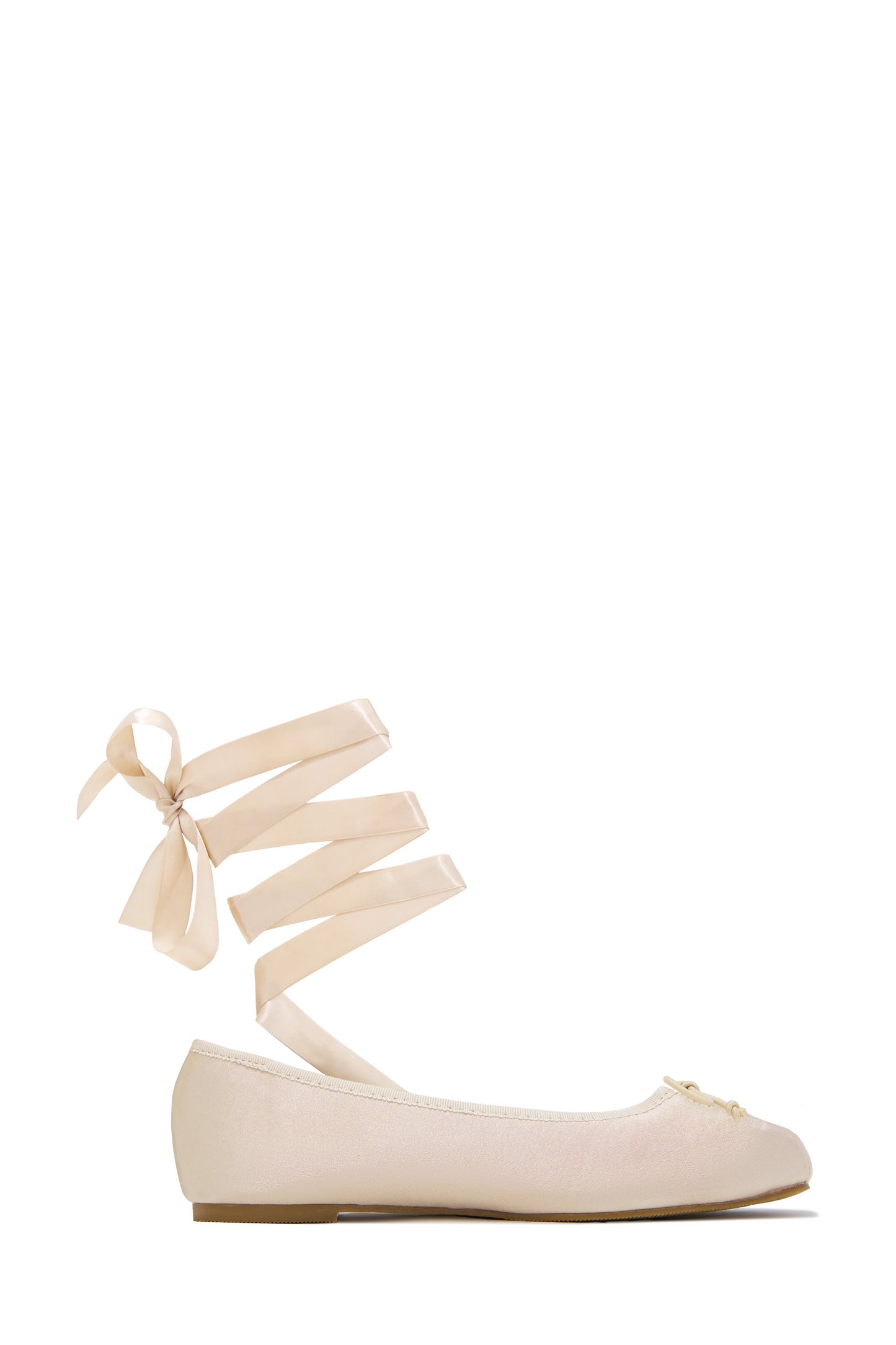 Ballerines Arianna à nœud avec liens cheville – Nude