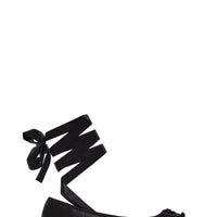 Ballerines Arianna à nœud avec liens cheville – Noir