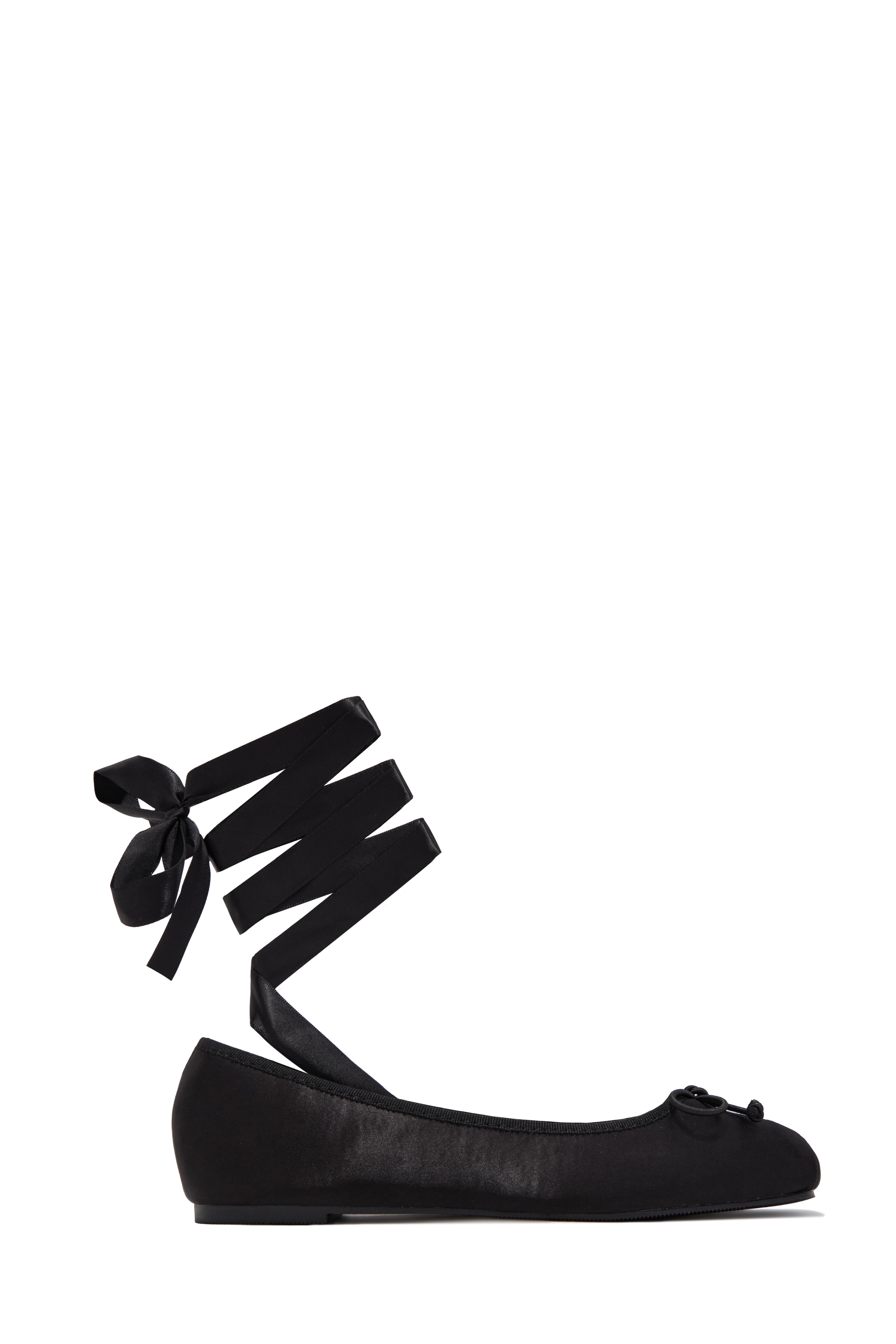 Ballerines Arianna à nœud avec liens cheville – Noir