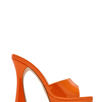 « Audace » — Mules Peep-Toe à Plateforme Chunky, Orange