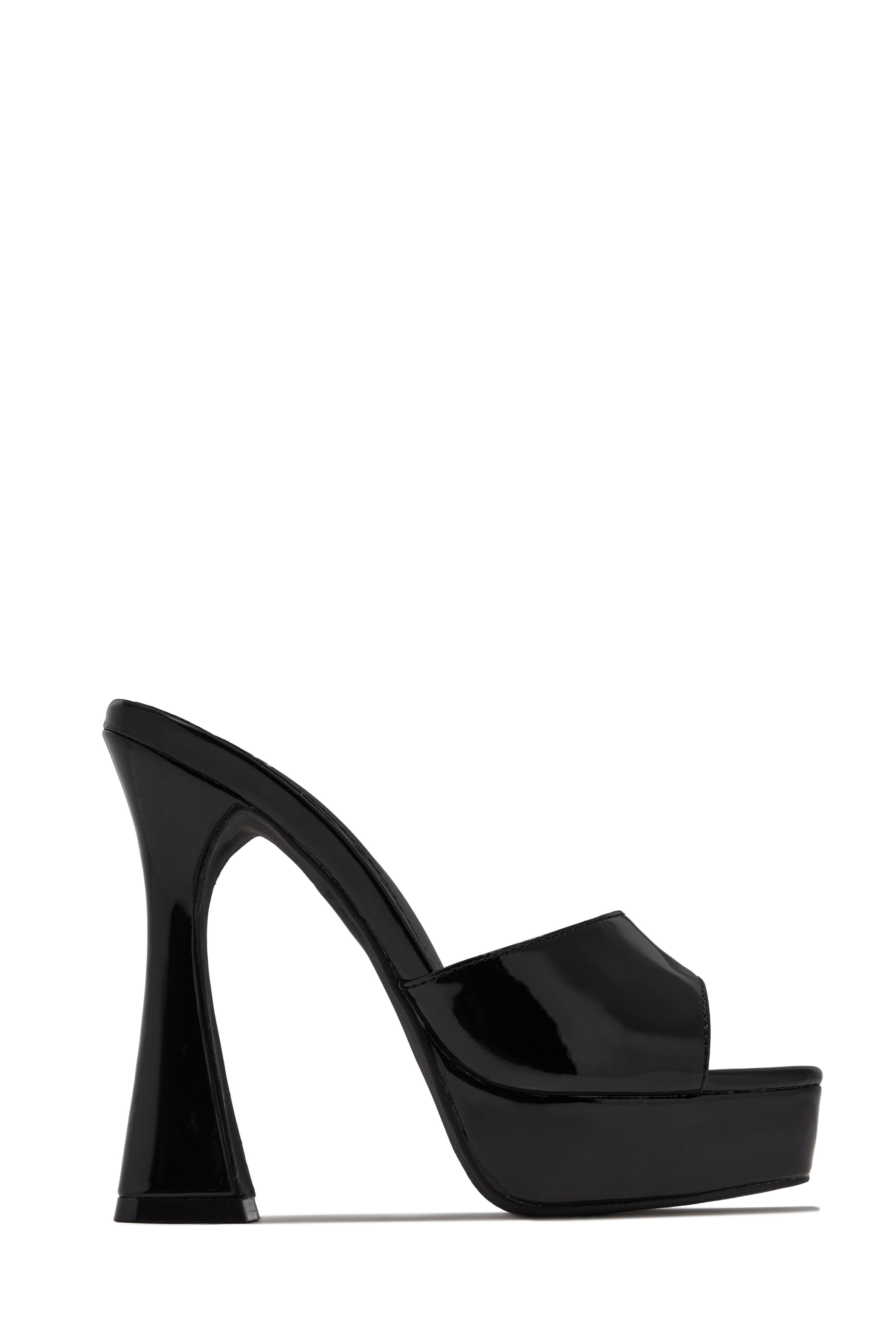 « Audace » — Mules Peep-Toe à Plateforme Chunky, Noir