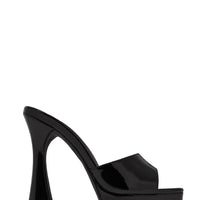 « Audace » — Mules Peep-Toe à Plateforme Chunky, Noir