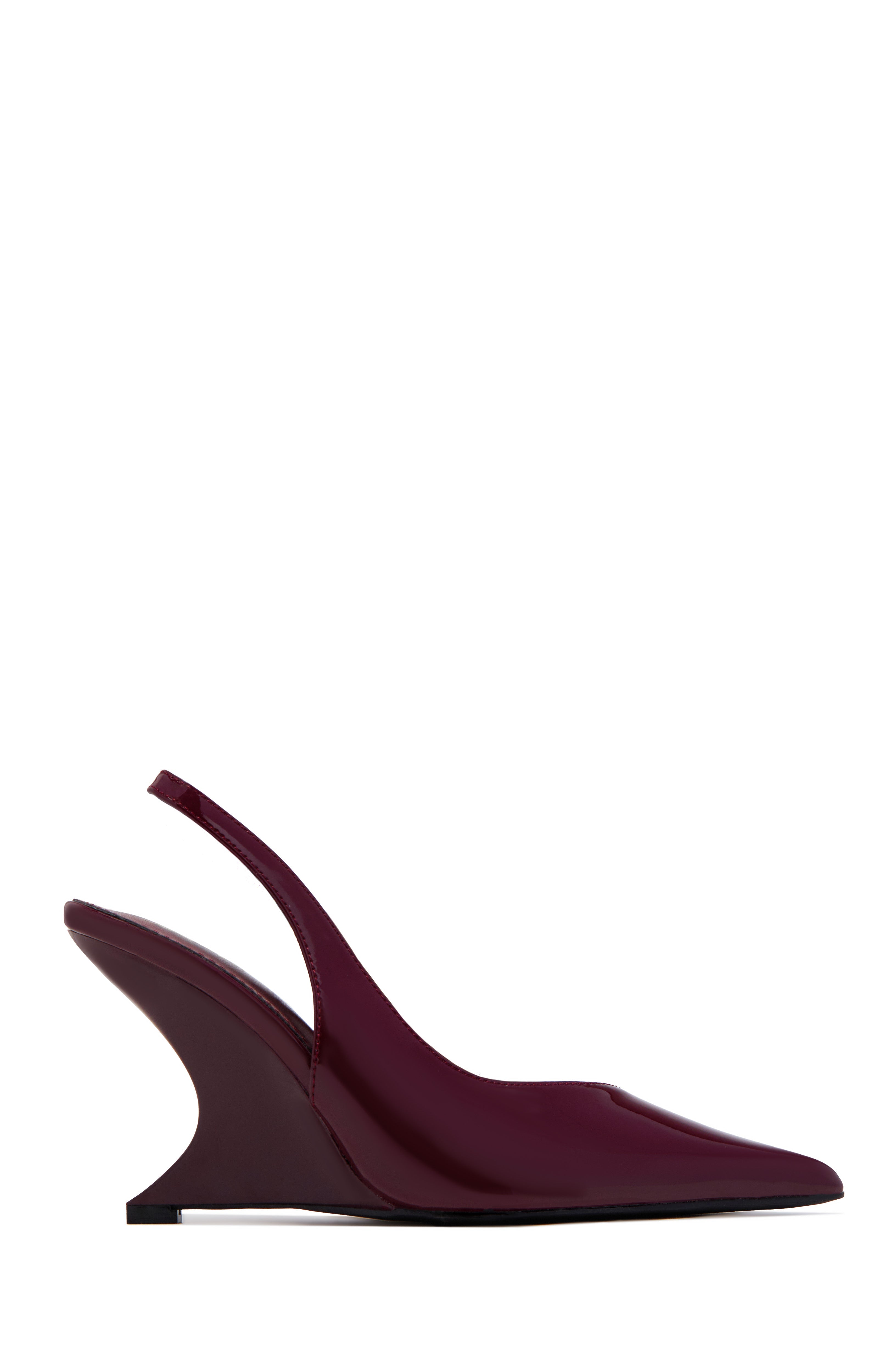 « Élancée » — Escarpins Compensés Slingback, Bordeaux
