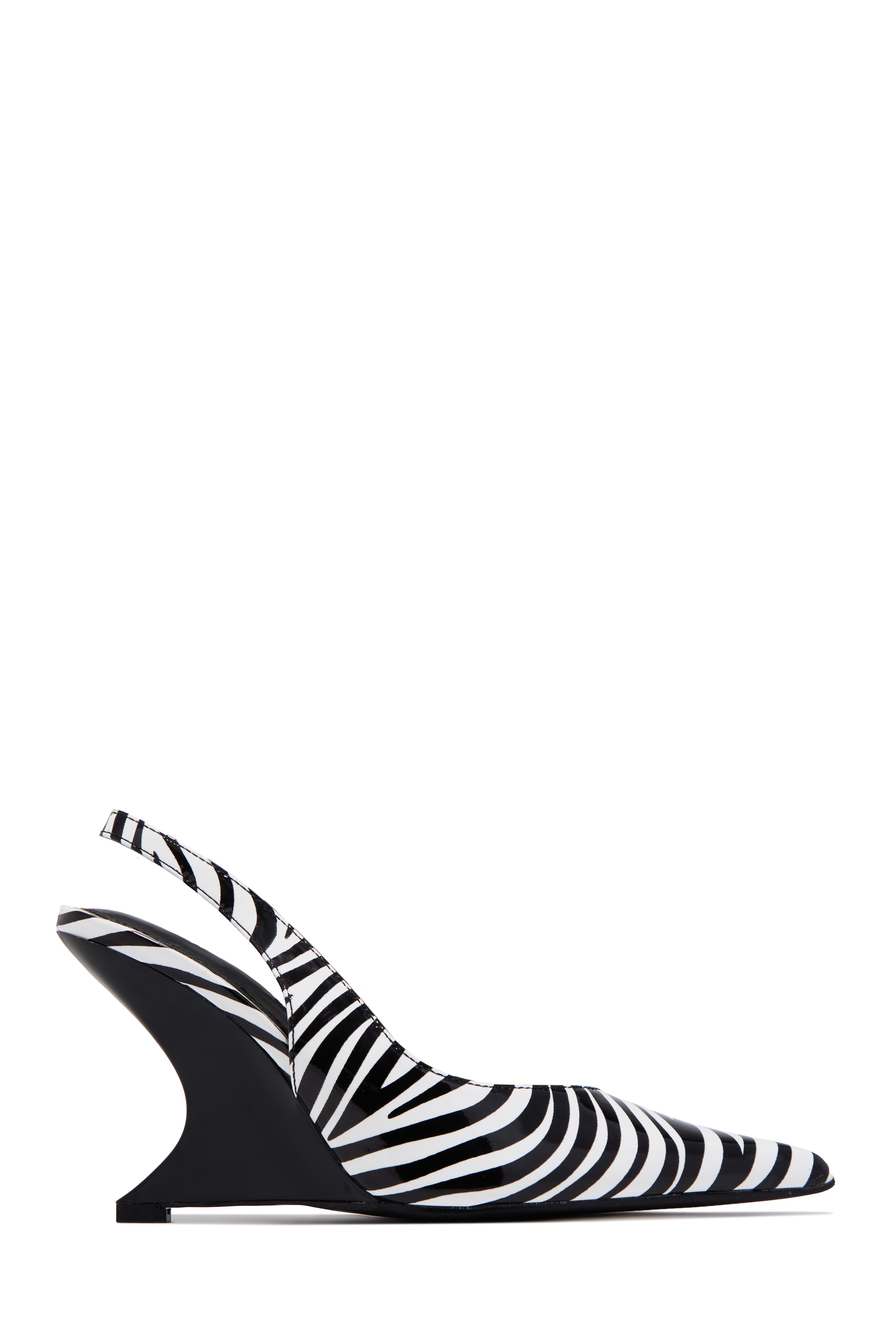 « Élancée » — Escarpins Compensés Slingback, Zèbre