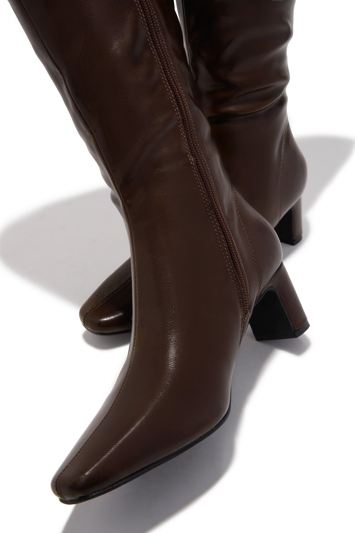 « Terre Urbaine » — Bottes Hautes à Talon Bloc, Marron