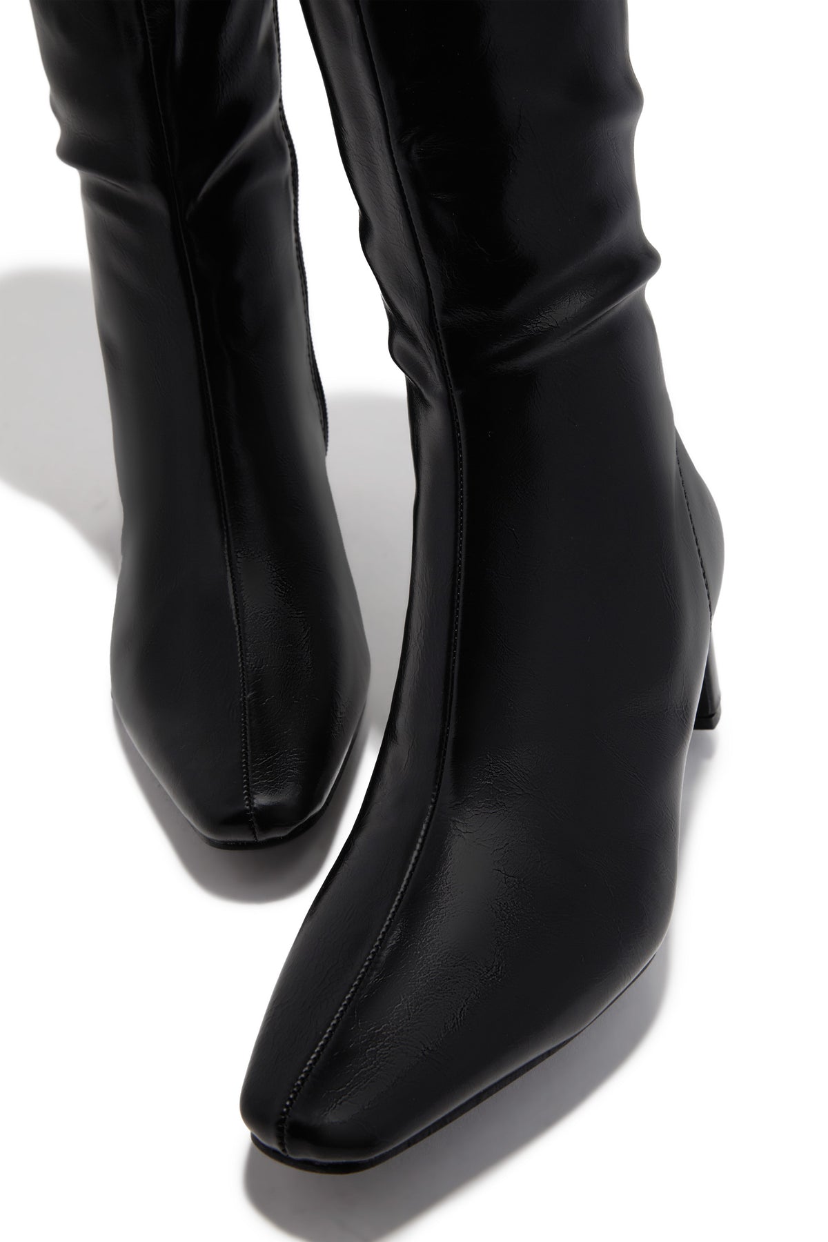 « Nuit Urbaine » — Bottes Hautes à Talon Bloc, Noir