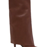 « Ambre Cavalière » — Bottes hautes à talon aiguille, Cognac