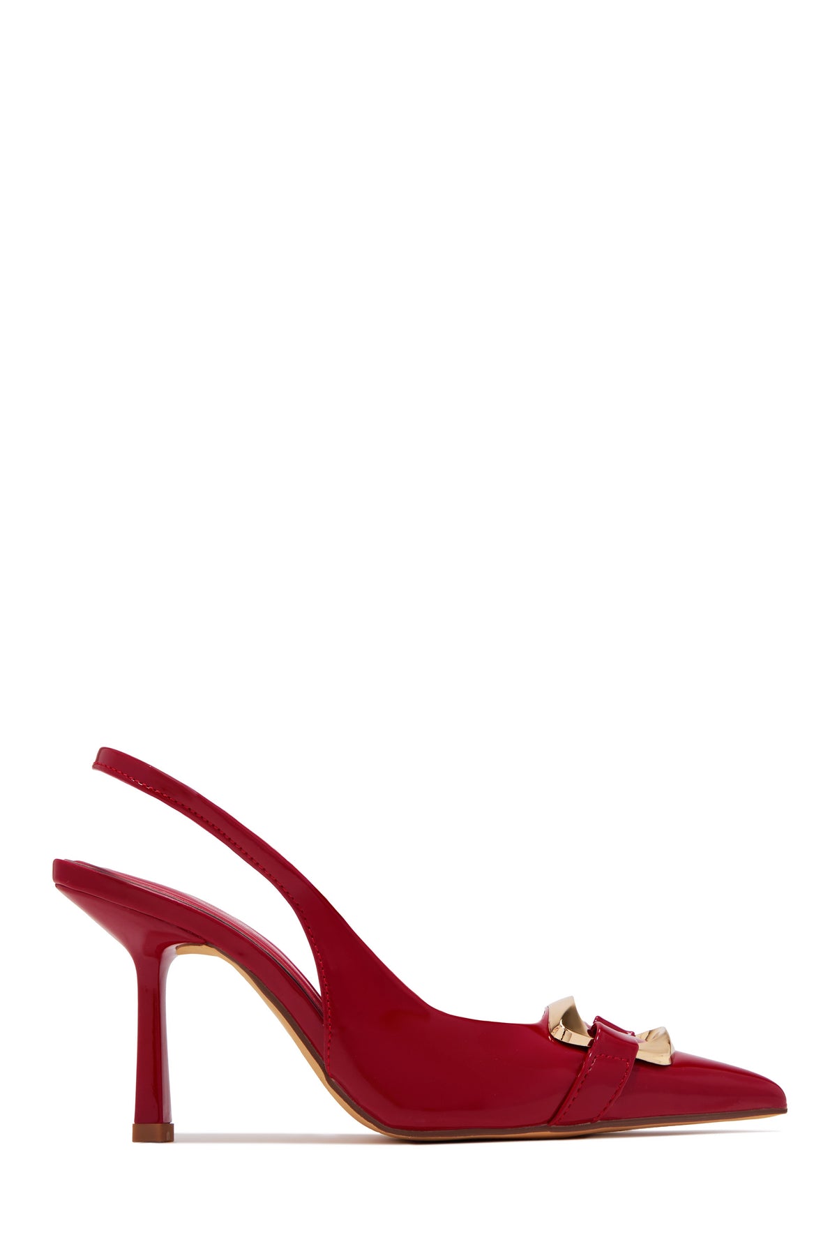 « Flamme » — Escarpins Slingback à Bout Pointu, Rouge