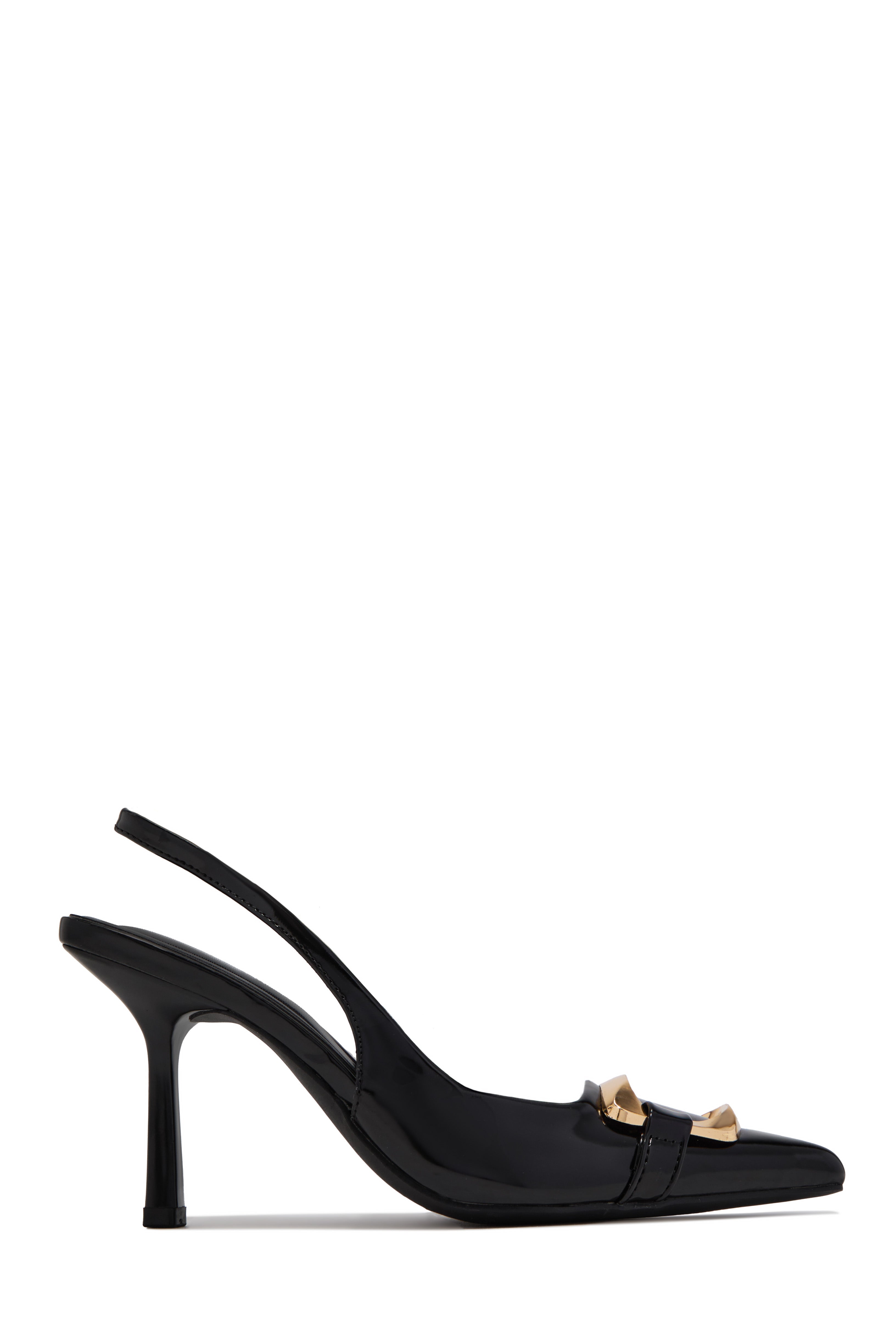 « Minuit » — Escarpins Slingback à Bout Pointu, Noir