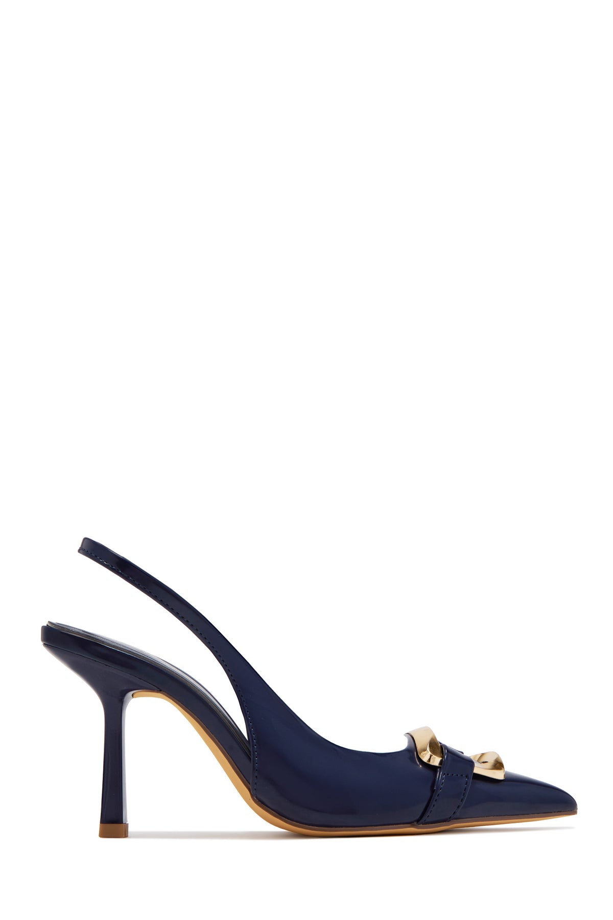 « Nuit Marine » — Escarpins Slingback à Bout Pointu, Bleu Marine