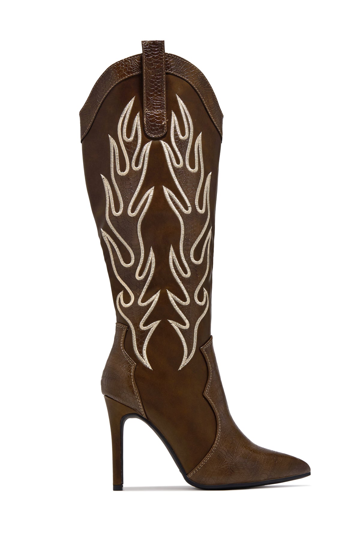 « Flamme Sauvage Marron » — Bottes Western à Talon Aiguille, Marron