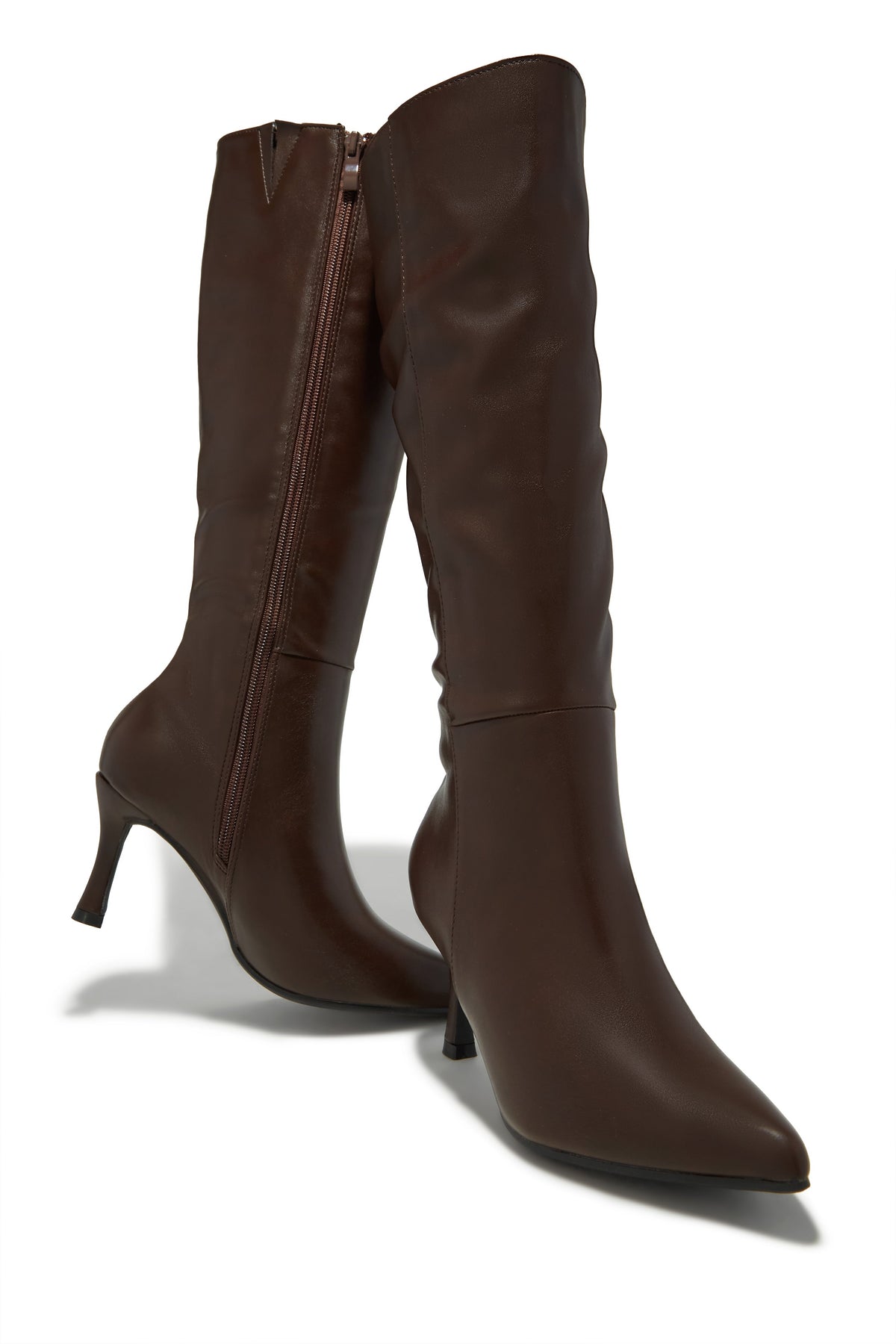 « Écorce Élégante » — Bottes Hautes à Talon, Marron