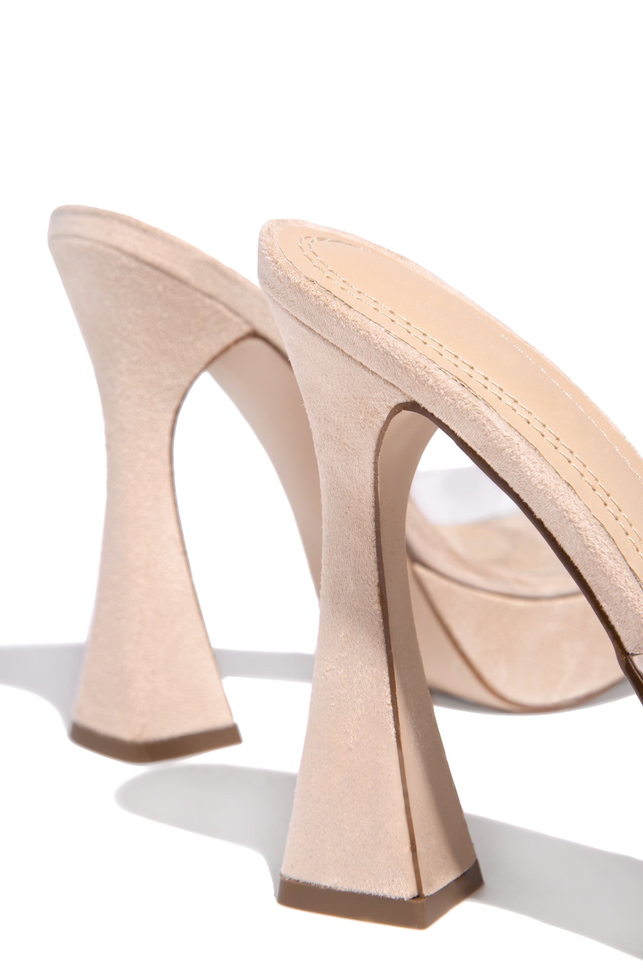 « Mirage » — Mules à Bride Transparente, Nude
