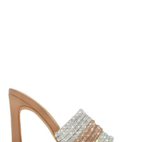 « Saphir » — Mules Ornées à Talon Haut, Bleu