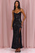 « Dentelle Nocturne » — Robe Longue Bordée de Dentelle, Noir