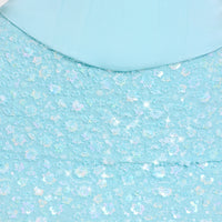 Robe courte turquoise bustier pailleté
