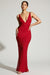 « Colmar » — Robe de Soirée Décolletée Ornée, Rouge