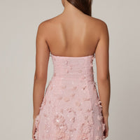 « Ingénue » — Robe Courte Bandeau Pailletée, Rose Ballet