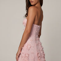 « Ingénue » — Robe Courte Bandeau Pailletée, Rose Ballet