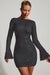 « Grazina » — Robe Mini Manches Évasées Dos Nu, Noir