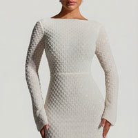 « Grazina » — Robe Mini Manches Évasées Dos Nu, Blanc
