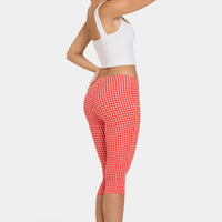 « Balade » — Pantalon Capri Taille Basse, Rouge Vichy — jiblia.store