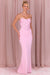 « Nuage Couture » — Robe Longue Corset Orné, Rose Poudré