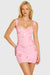 « Câlin » — Robe Mini Bodycon Brodée, Blush