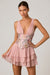 « Sakura » — Robe Mini Corset Fleurie à Volants, Rose