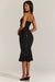 « Sirène Noire » — Robe Midi Bordée de Dentelle, Noir