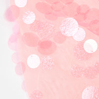 « Sirène » — Robe Courte Maille Pailletée Dos Nu, Rose Bébé