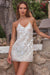 « Sirène » — Robe Courte Maille Pailletée Dos Nu, Perle