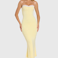 « Douceur » — Robe Midi Dentelle Modal, Beurre