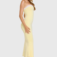 « Douceur » — Robe Midi Dentelle Modal, Beurre
