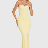 « Douceur » — Robe Midi Dentelle Modal, Beurre