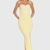 « Douceur » — Robe Midi Dentelle Modal, Beurre