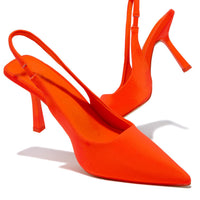 « Cariatide » — Escarpins Slingback, Orange
